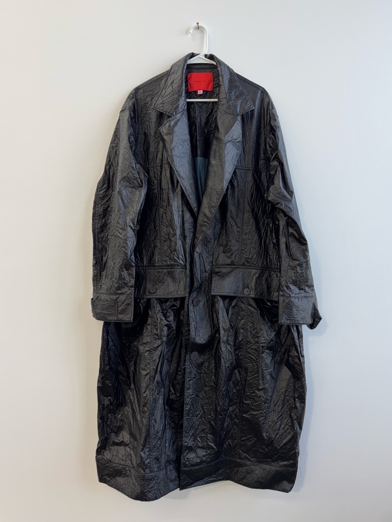 Eckhaus Latta Black Nylon Trench Coat